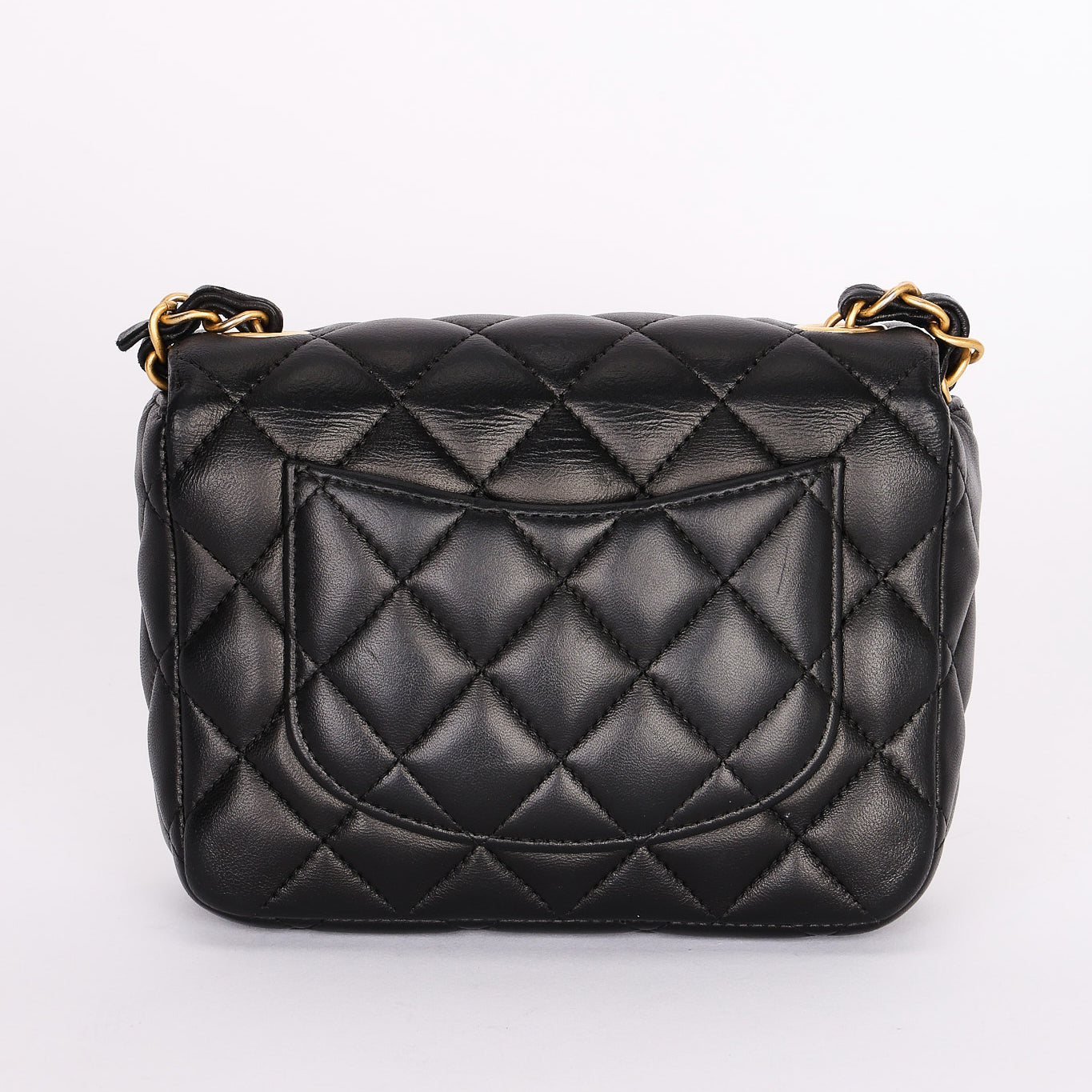 Chanel Poker Charms Mini Square Flap Black Lambskin AGHW