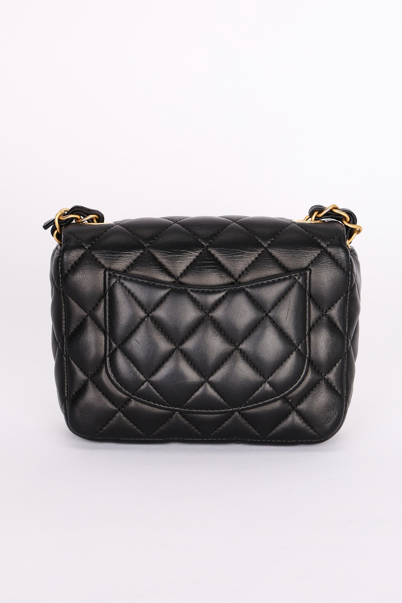 Chanel Poker Charms Mini Square Flap Black Lambskin AGHW