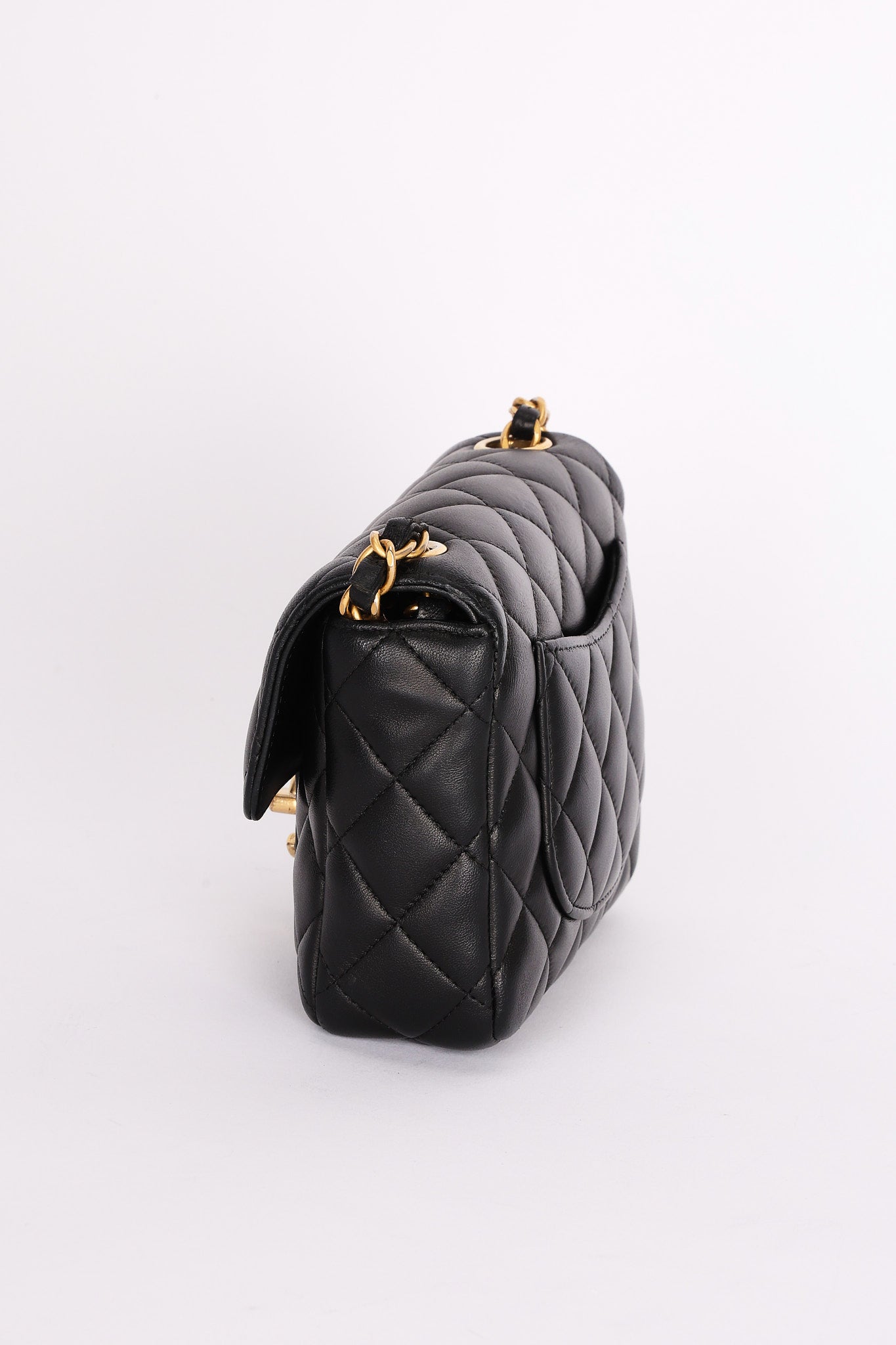 Chanel Poker Charms Mini Square Flap Black Lambskin AGHW