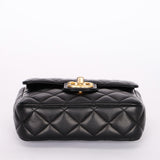 Chanel Poker Charms Mini Square Flap Black Lambskin AGHW