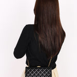 Chanel Kisslock Frame Turnlock Front Pocket Shoulder Bag Black Lambskin AGHW