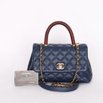 Chanel Caviar Navy Coco Handle Crossbody Bag