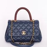 Chanel Caviar Navy Coco Handle Crossbody Bag