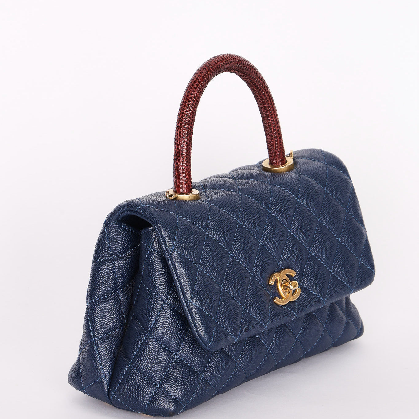 Chanel Caviar Navy Coco Handle Crossbody Bag