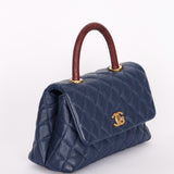 Chanel Caviar Navy Coco Handle Crossbody Bag