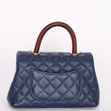 Chanel Caviar Navy Coco Handle Crossbody Bag