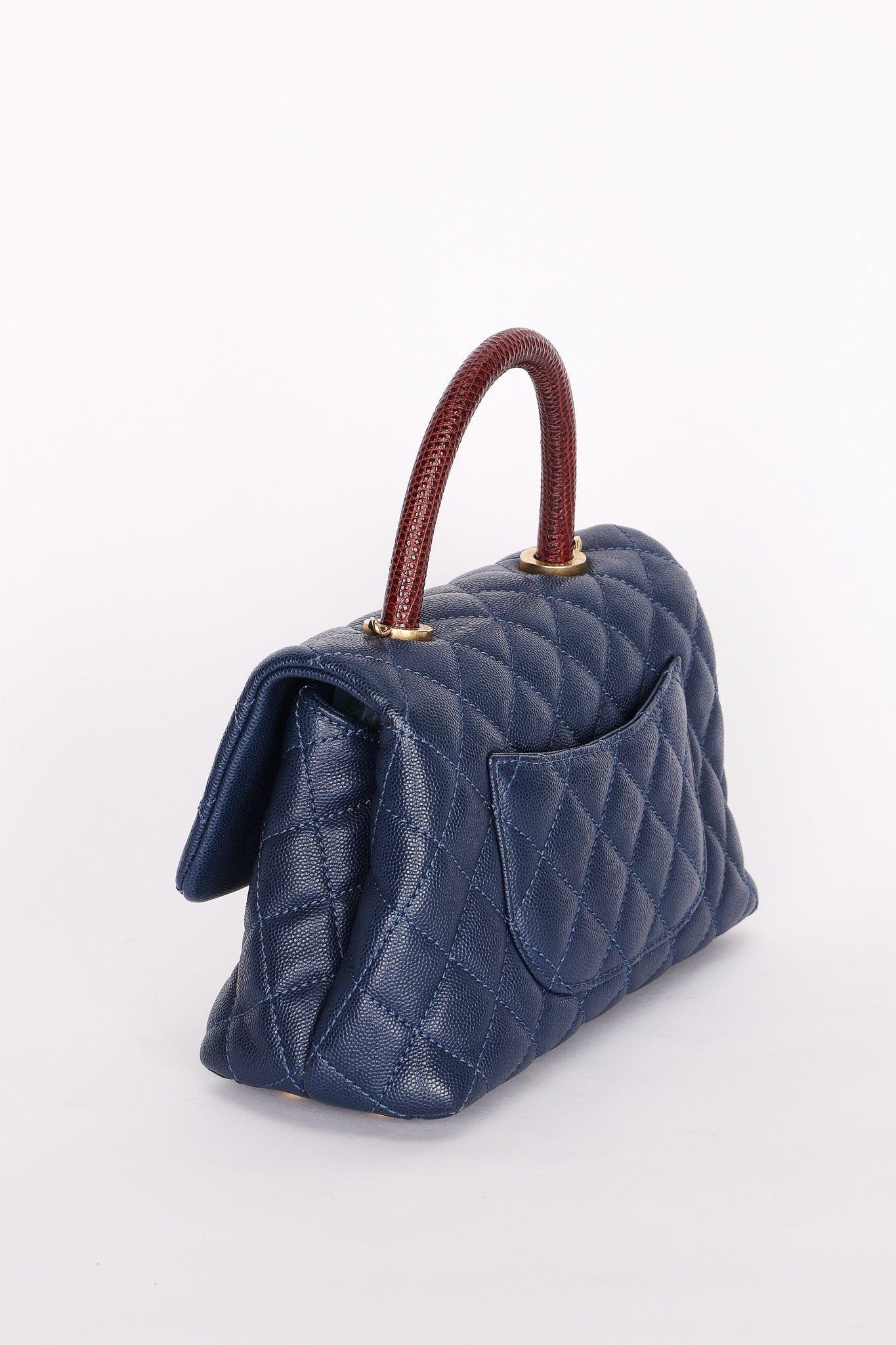 Chanel Caviar Navy Coco Handle Crossbody Bag