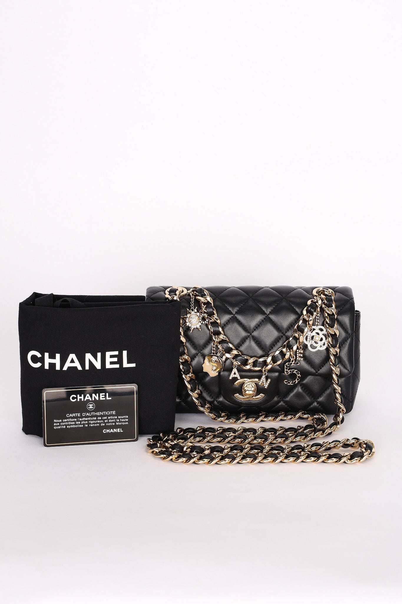 Chanel Lambskin Rectangle Charms Flap Bag