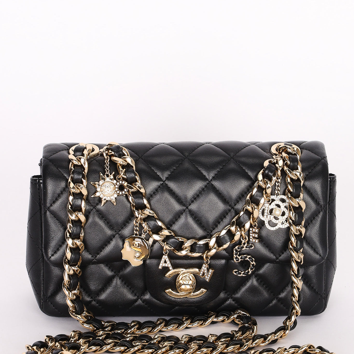 Chanel Lambskin Rectangle Charms Flap Bag