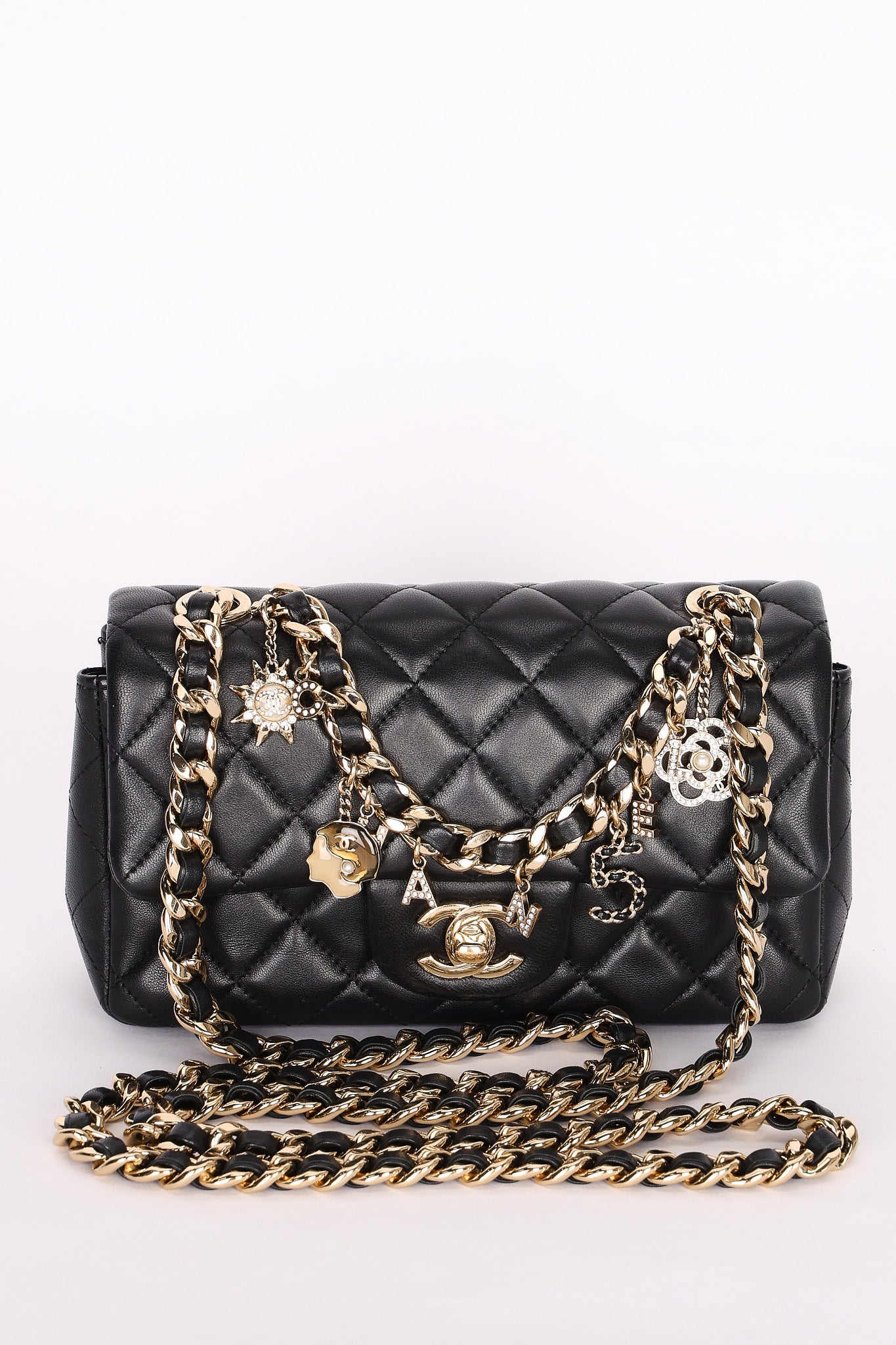 Chanel Lambskin Rectangle Charms Flap Bag