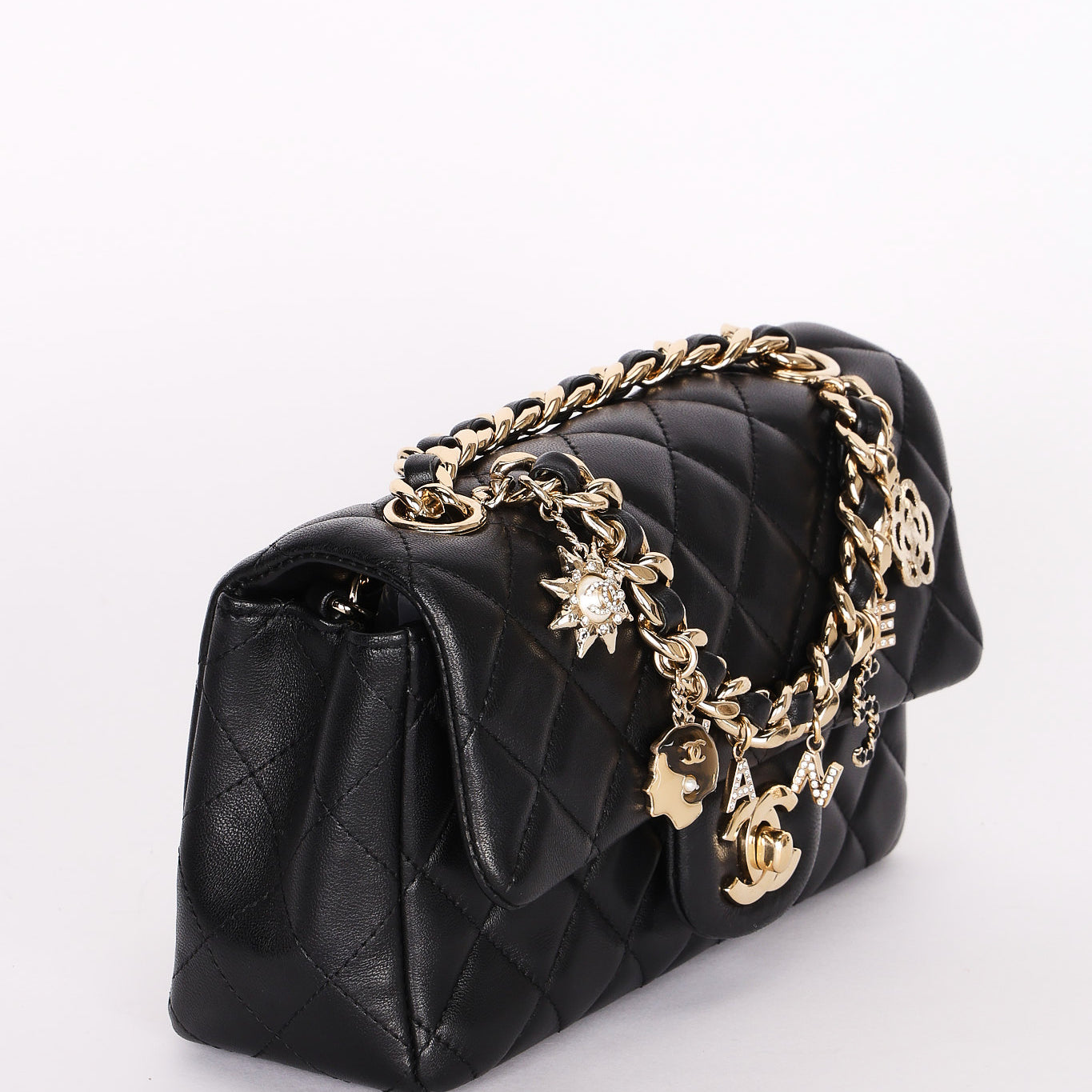 Chanel Lambskin Rectangle Charms Flap Bag