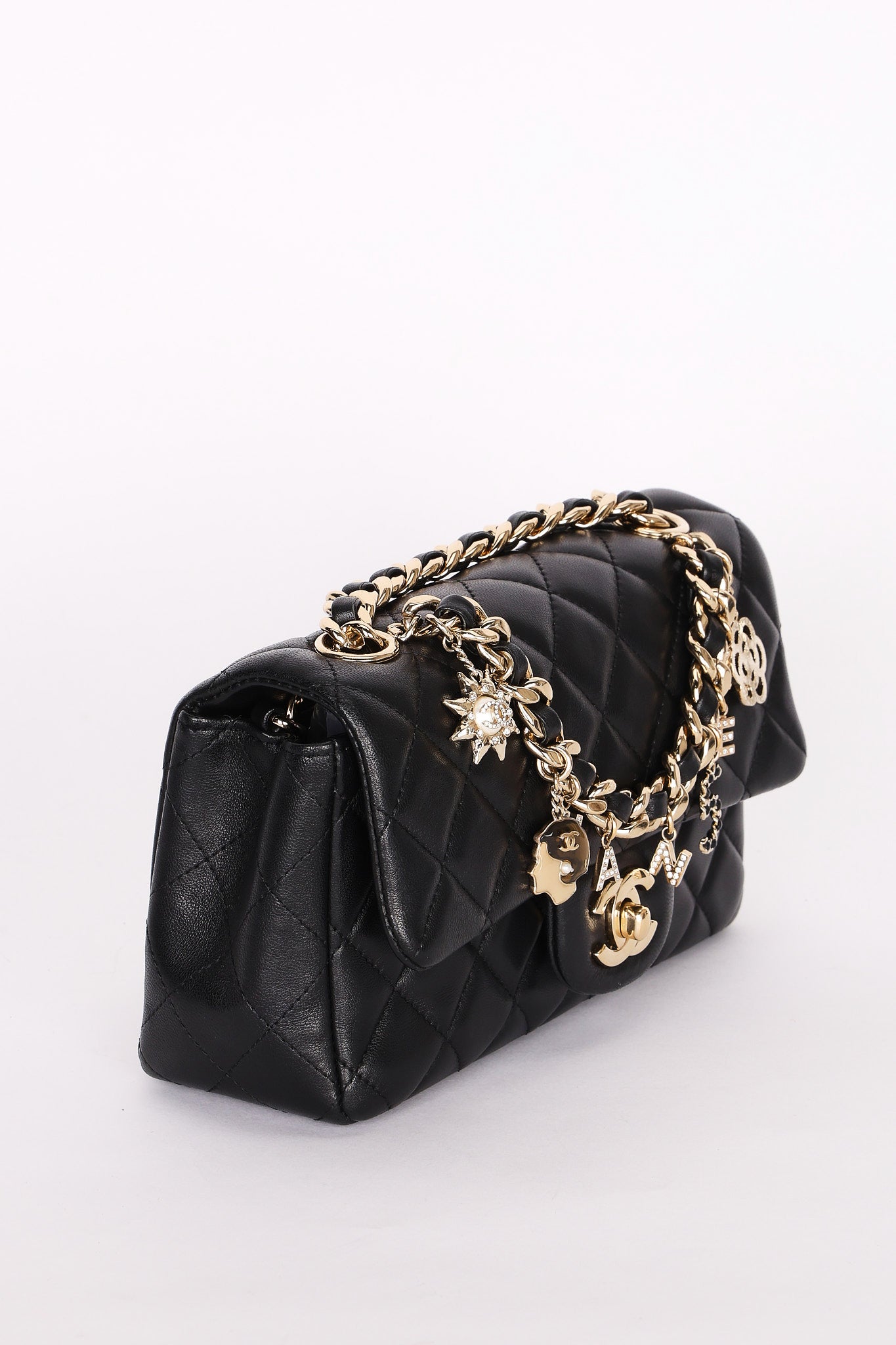 Chanel Lambskin Rectangle Charms Flap Bag