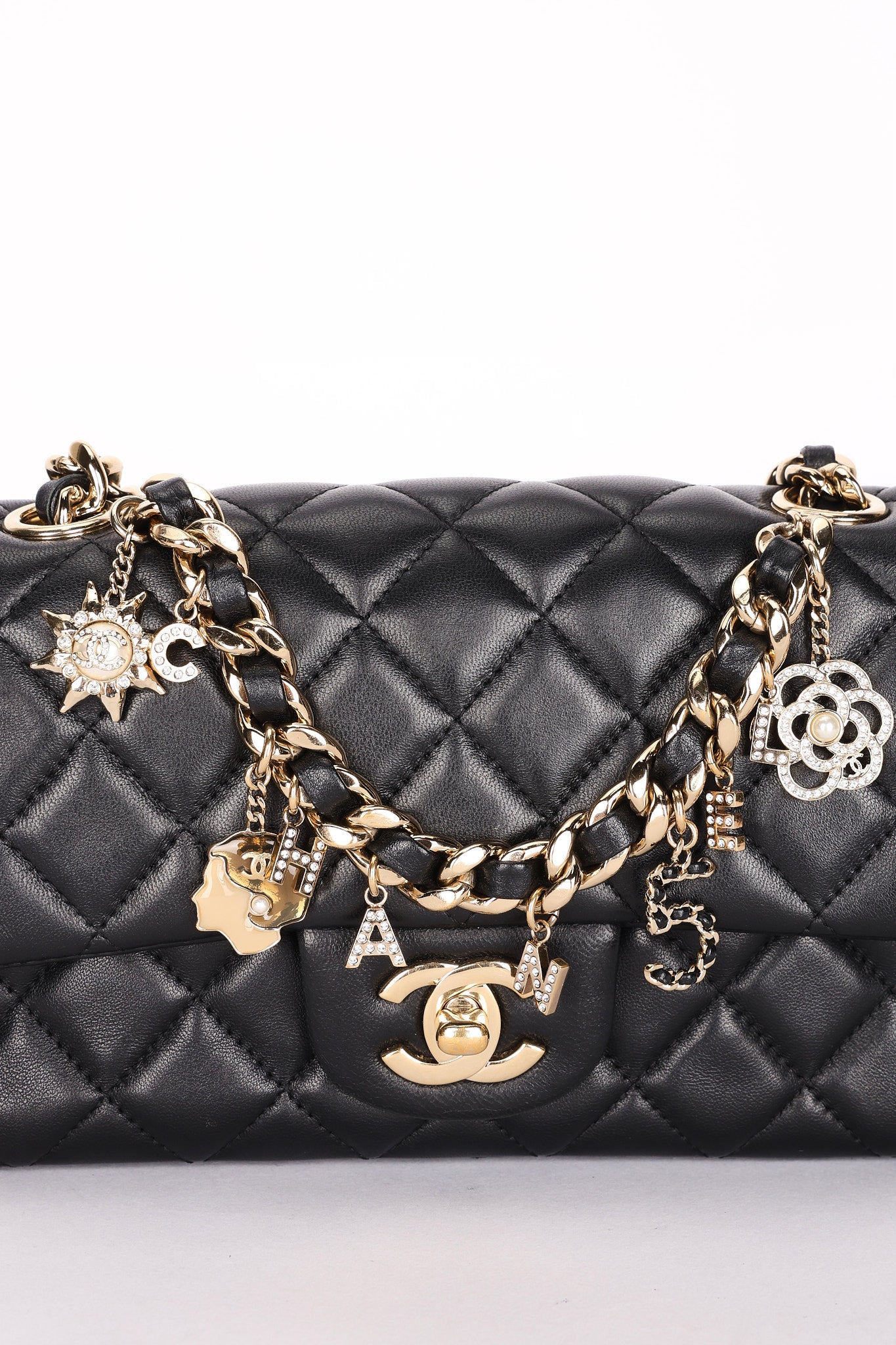 Chanel Coco Charms Mini Rectangular Black Lambskin 2020 CGHW
