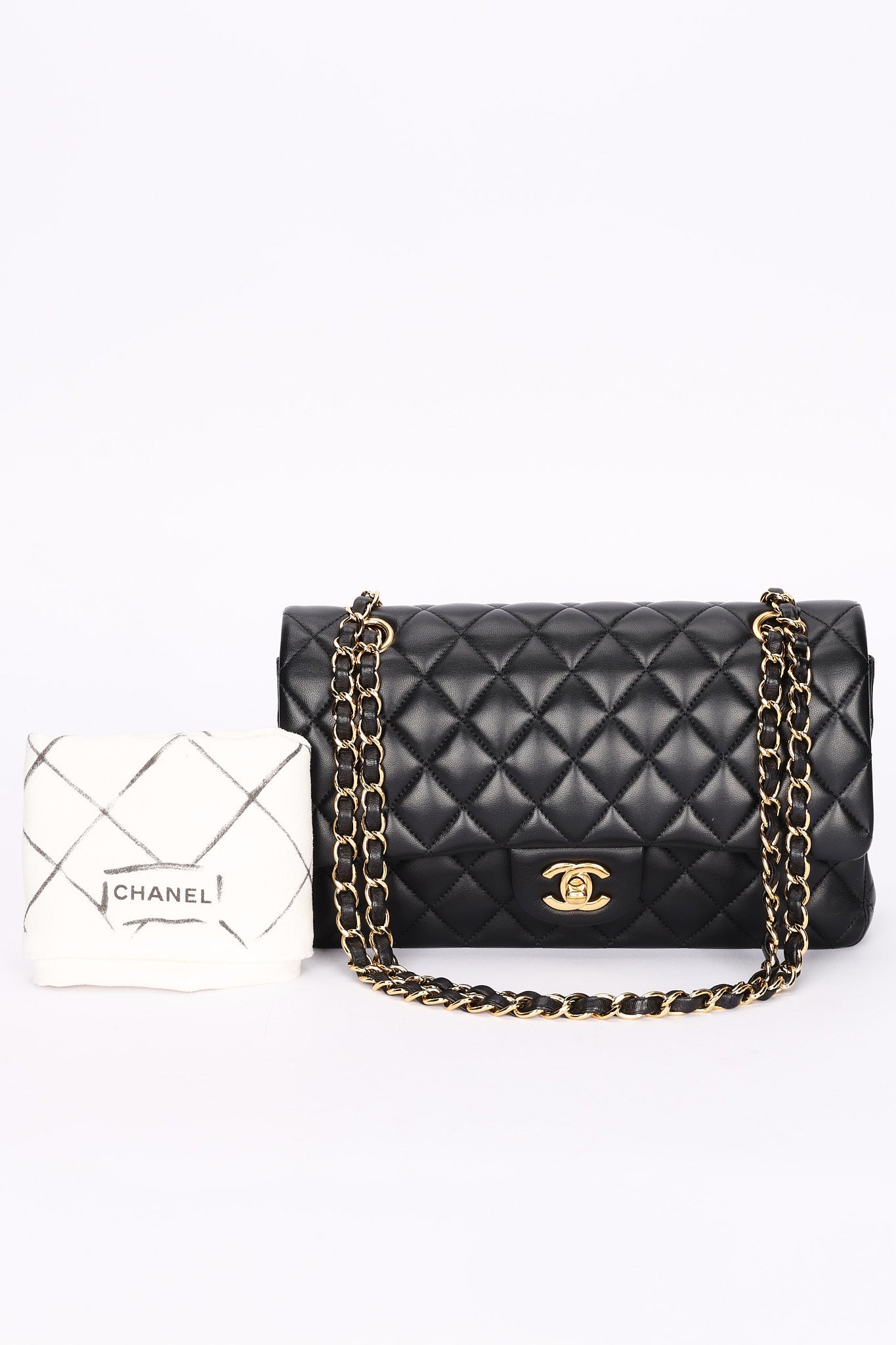Chanel Medium Classic Double Flap Black Lambskin GHW