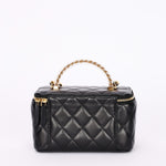Chanel Acrylic with Chain Top Handle Vanity Case Black Lambskin GHW