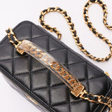 Chanel Acrylic with Chain Top Handle Vanity Case Black Lambskin GHW