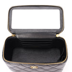 Chanel Acrylic with Chain Top Handle Vanity Case Black Lambskin GHW