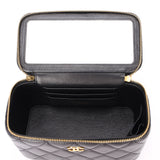 Chanel Acrylic with Chain Top Handle Vanity Case Black Lambskin GHW