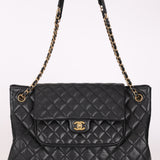 Rare Chanel Paris-Edinburgh Front Pocket Flap Tote Black Caviar 2014 GHW