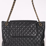 Rare Chanel Paris-Edinburgh Front Pocket Flap Tote Black Caviar 2014 GHW
