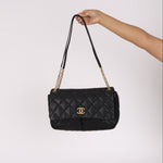 Chanel Single Flap Black Calfskin GHW