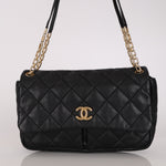 Chanel Single Flap Black Calfskin GHW