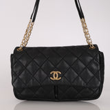 Chanel Single Flap Black Calfskin GHW