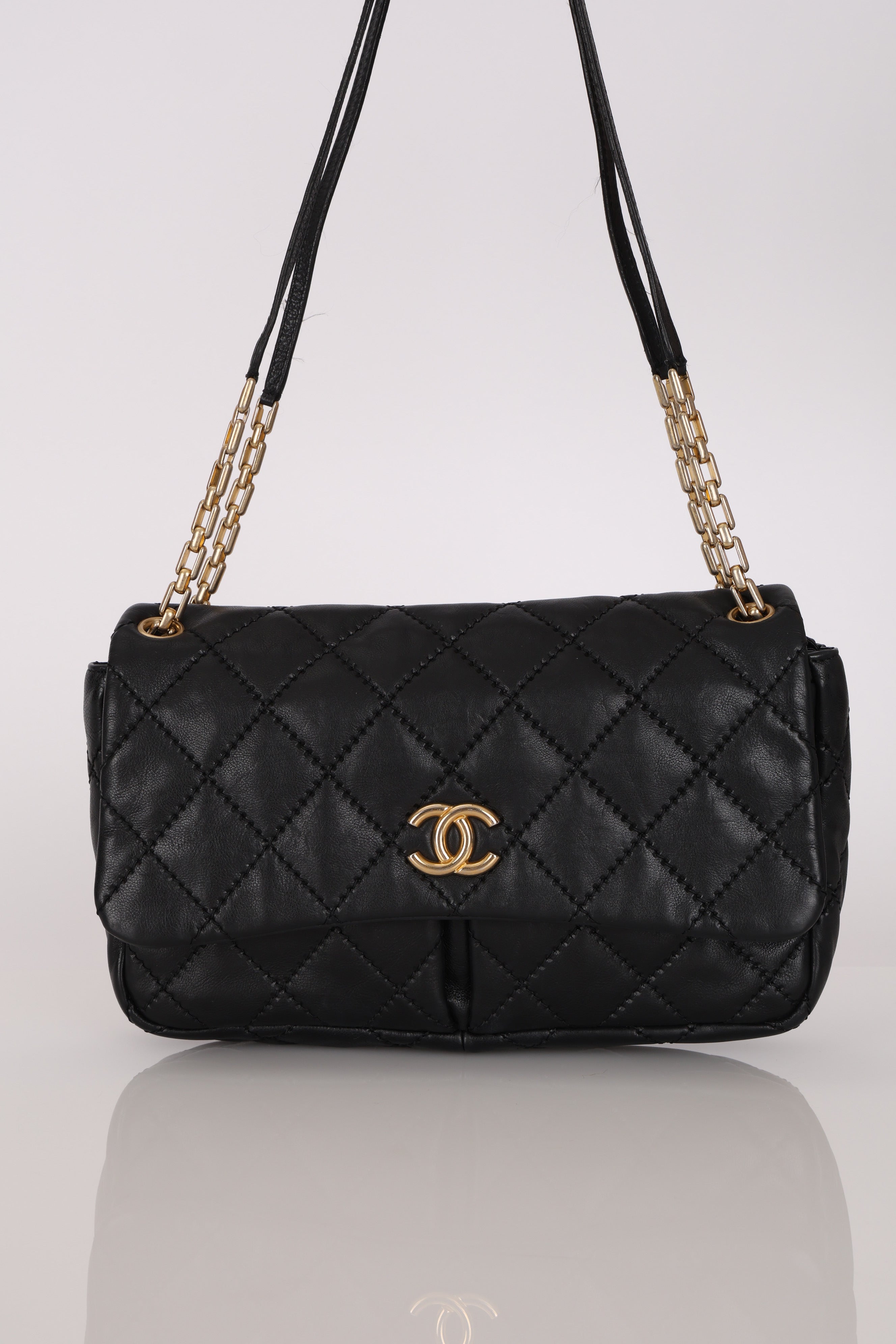 Chanel Single Flap Black Calfskin GHW