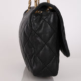 Chanel Single Flap Black Calfskin GHW