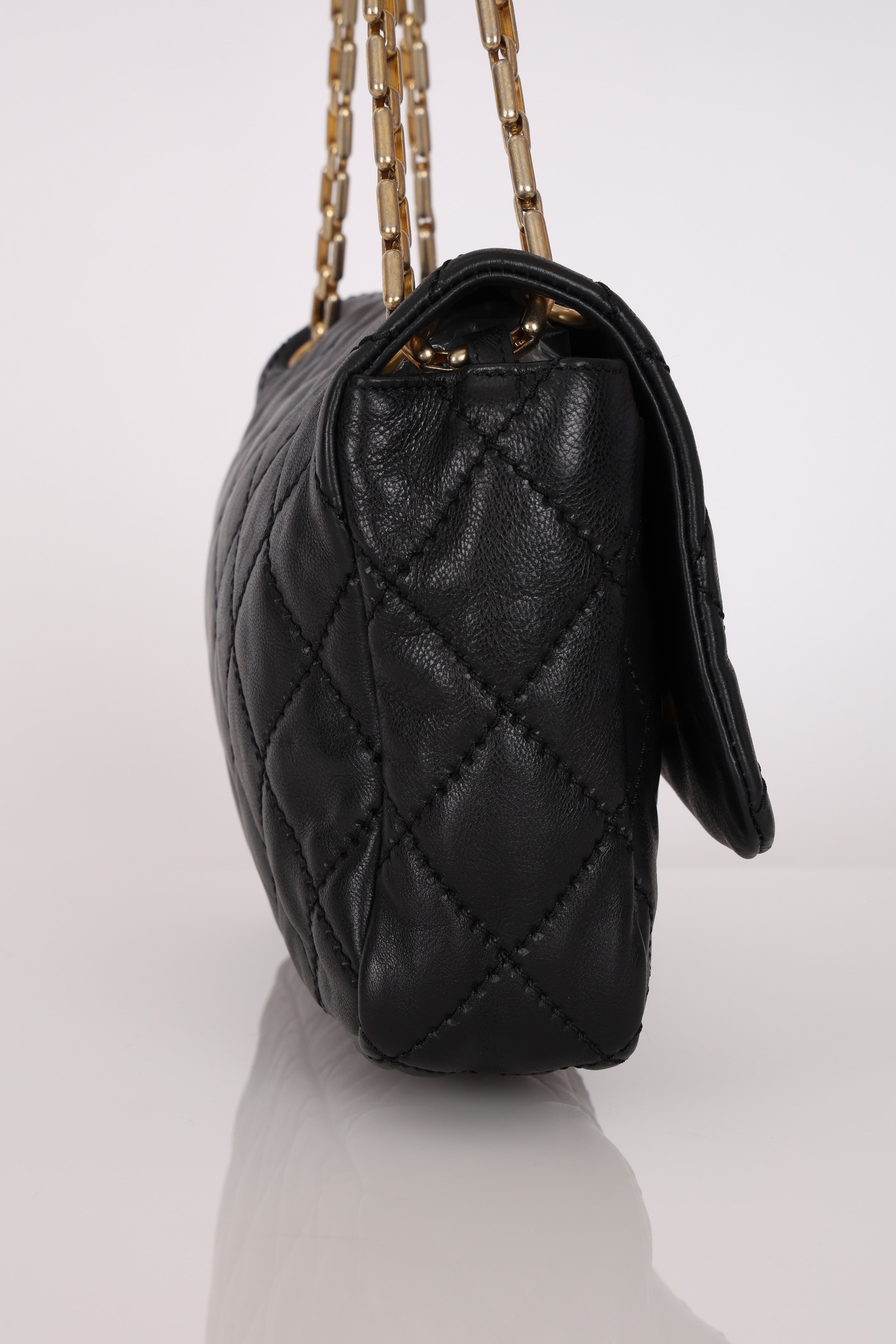Chanel Single Flap Black Calfskin GHW