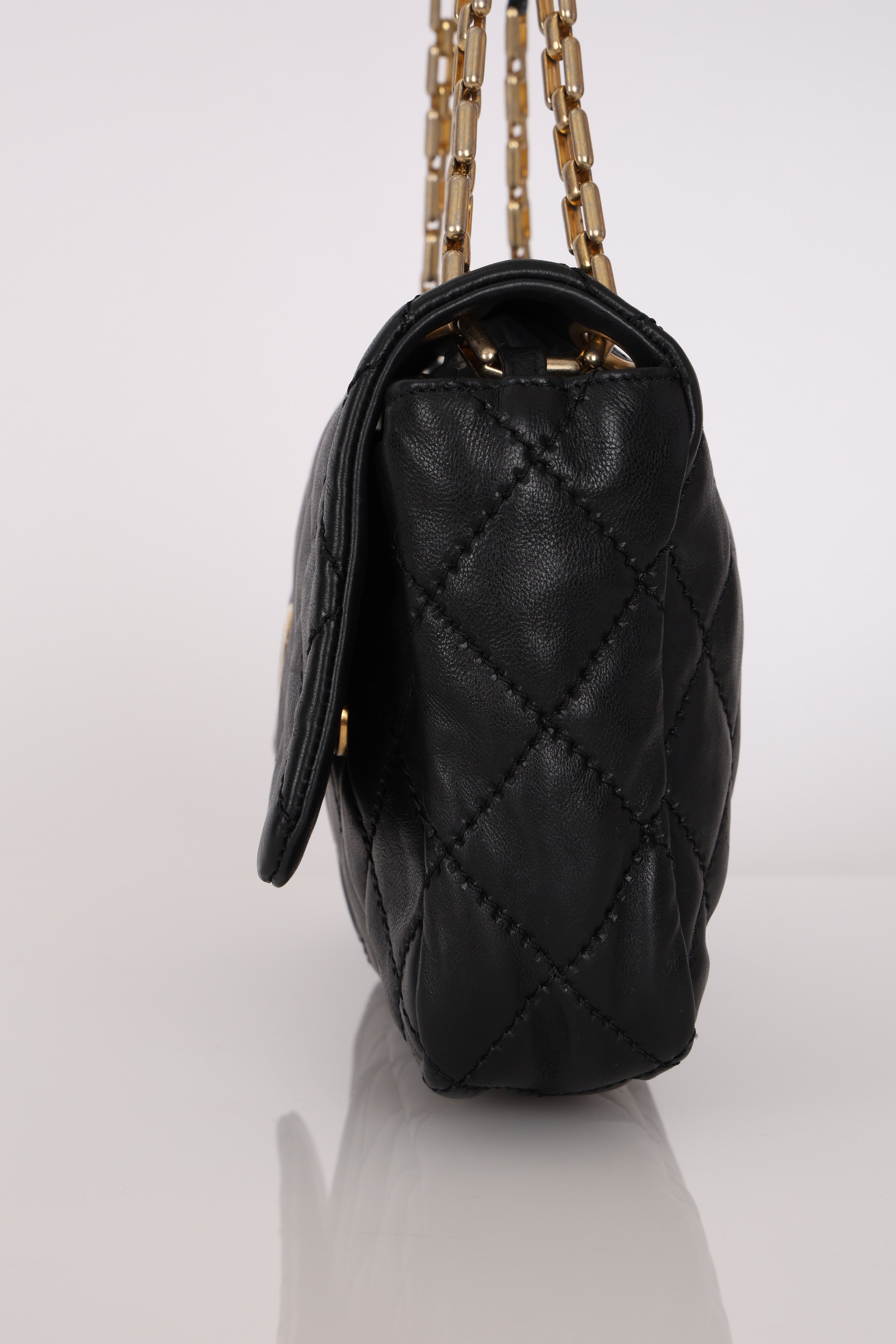 Chanel Single Flap Black Calfskin GHW