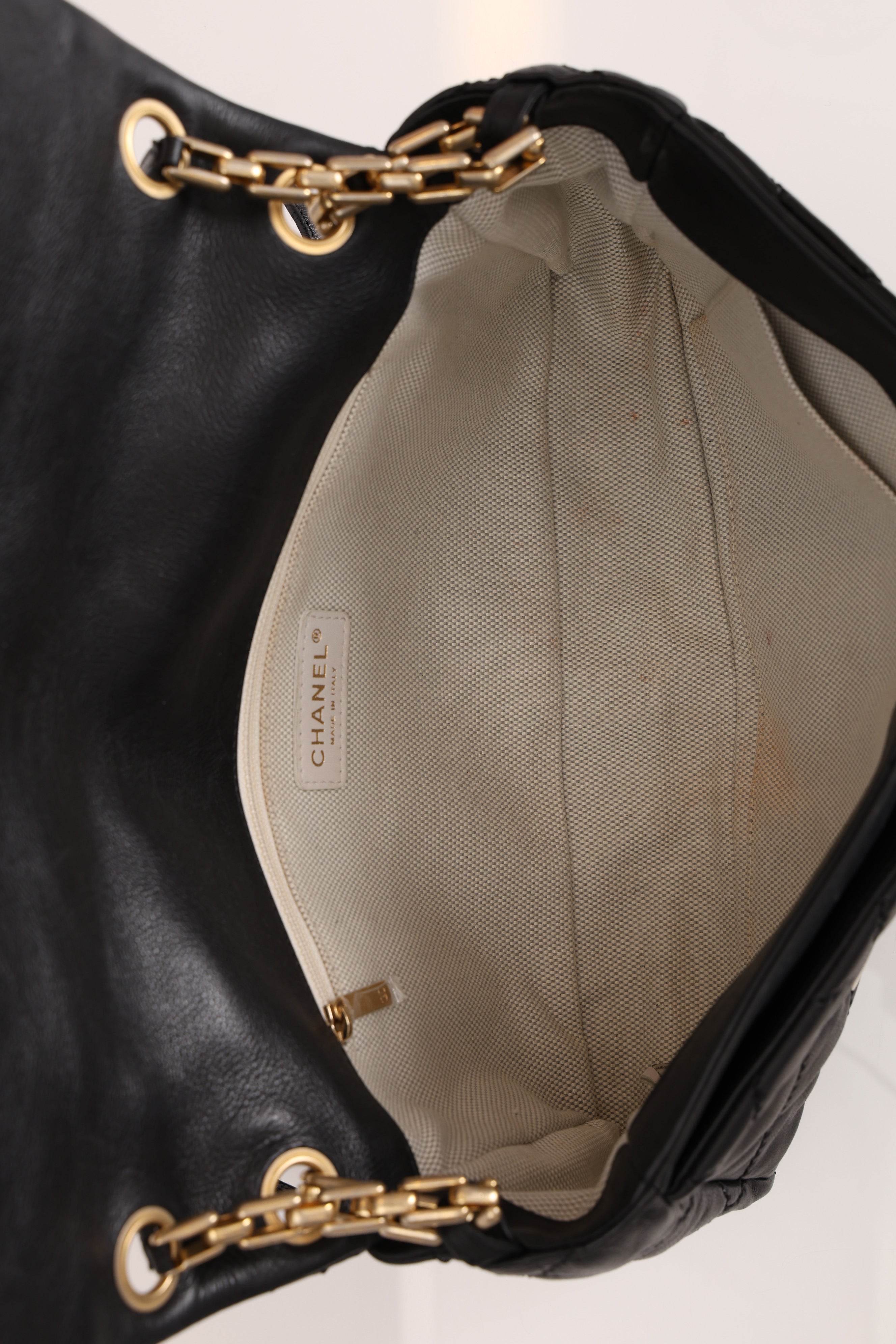 Chanel Single Flap Black Calfskin GHW
