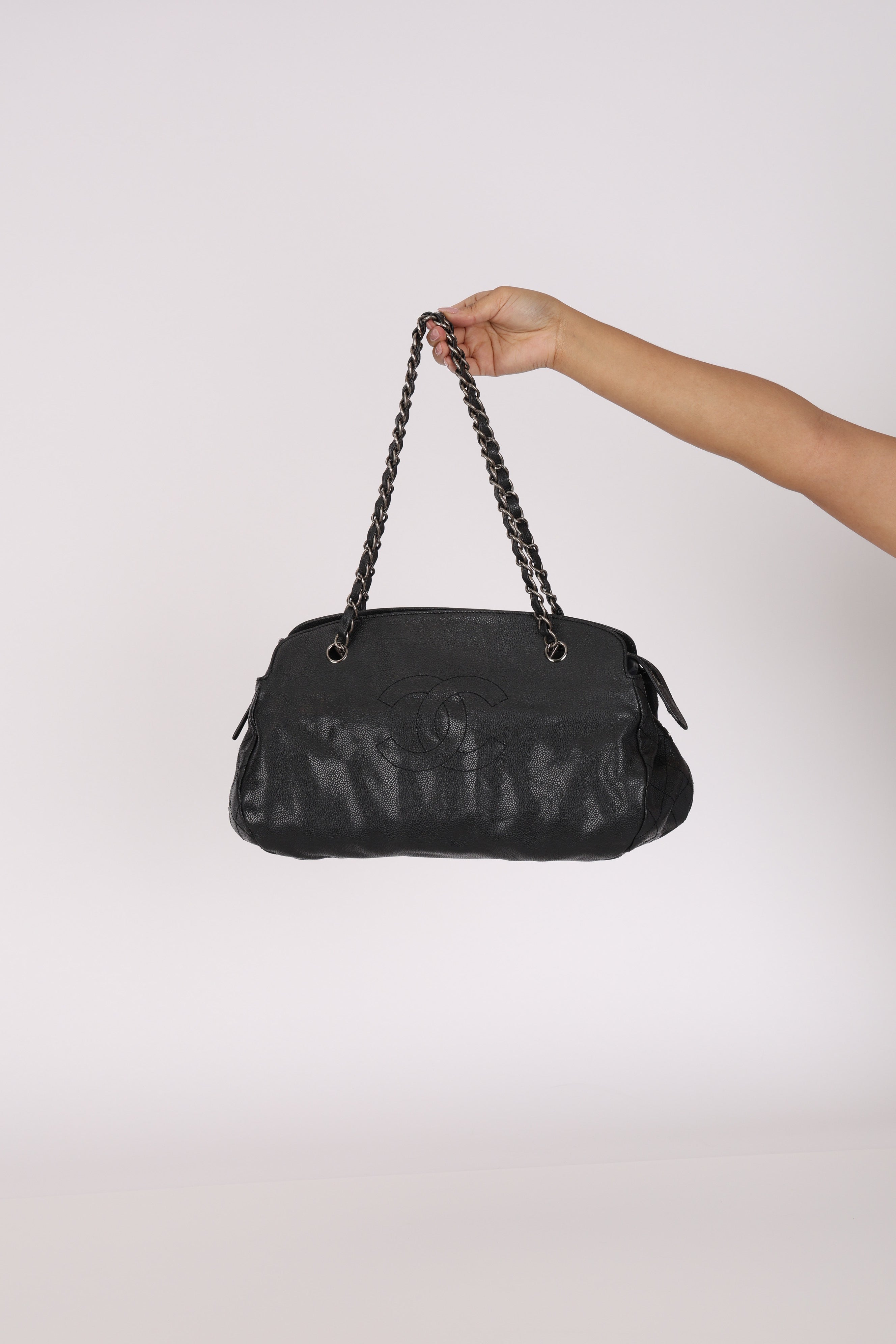 Chanel Timeless Shoulder Bag Dark Grey Caviar RHW