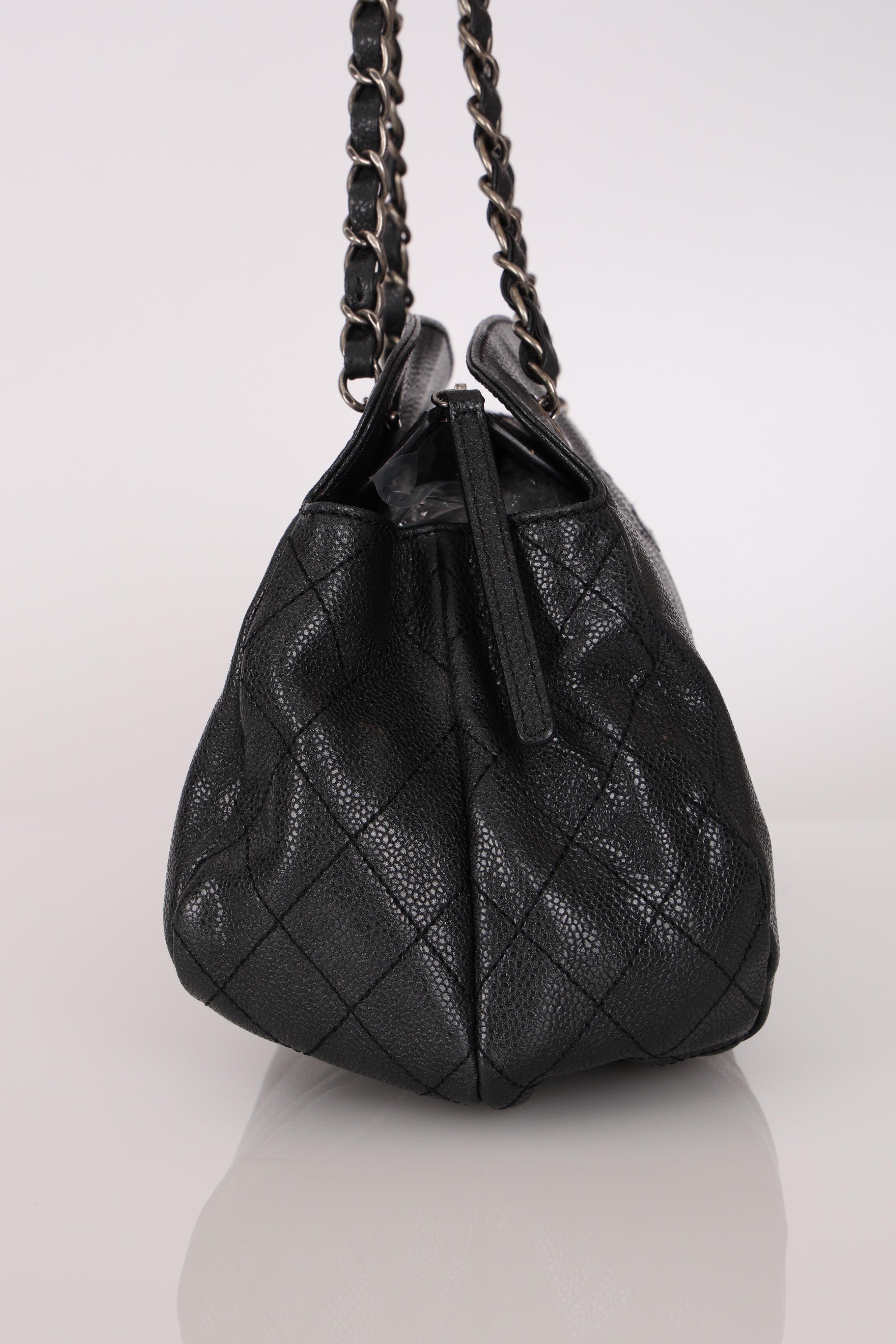 Chanel Timeless Shoulder Bag Dark Grey Caviar RHW