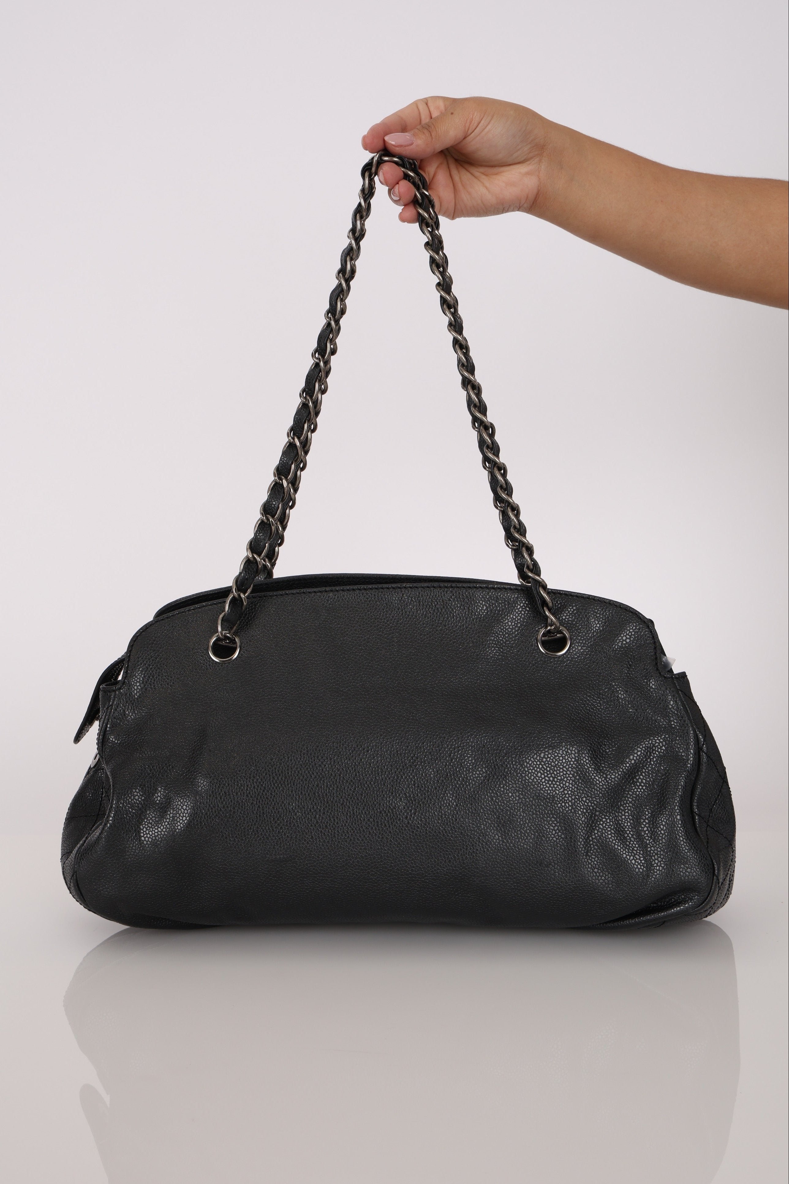 Chanel Timeless Shoulder Bag Dark Grey Caviar RHW