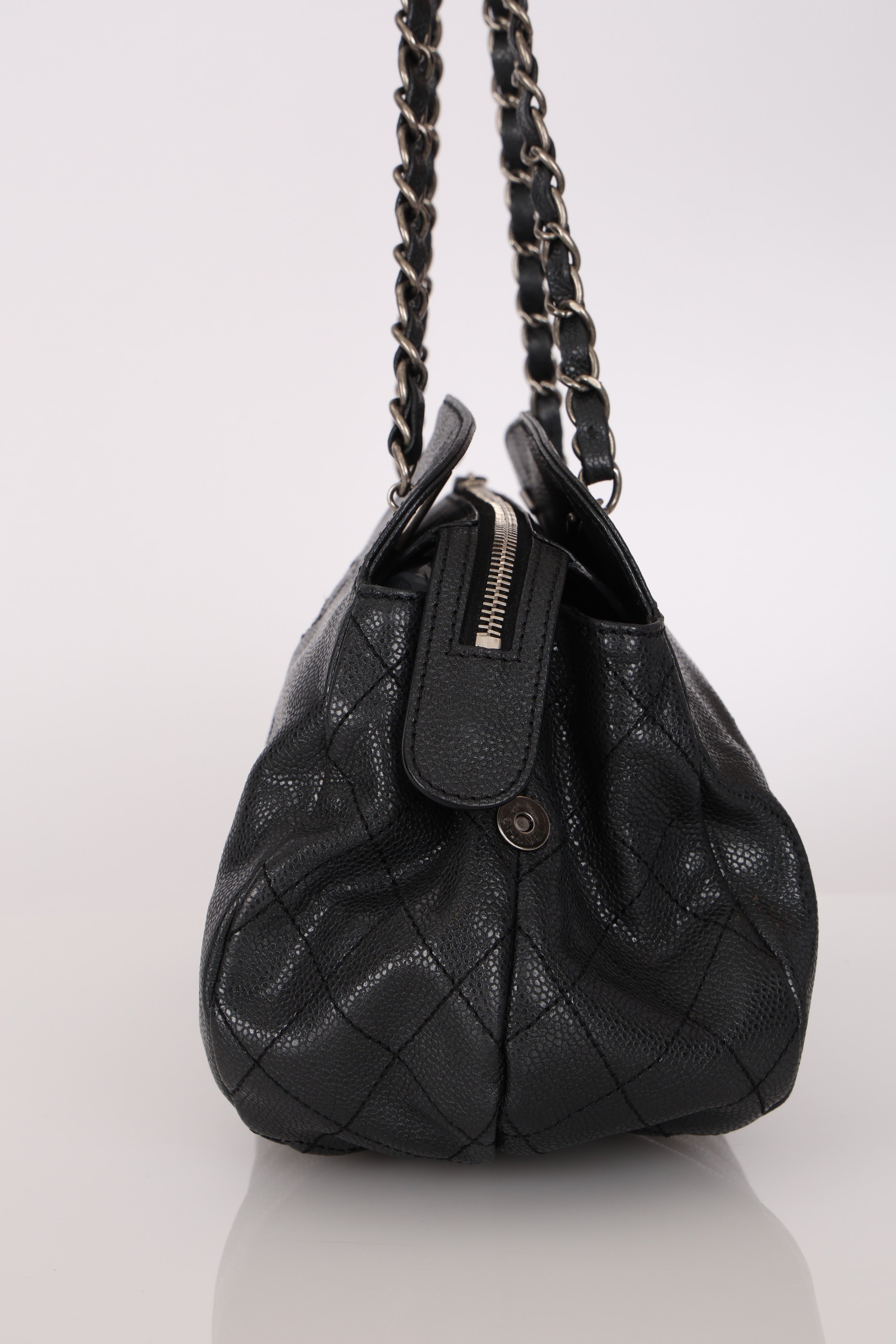Chanel Timeless Shoulder Bag Dark Grey Caviar RHW