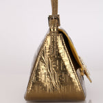 Fendi Zucchino Gold Metallic Embossed Mini Mama Baguette