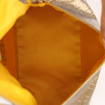 Fendi Zucchino Gold Metallic Embossed Mini Mama Baguette
