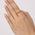 14K Yellow Gold Sapphire Band Ring, Size US 6.5