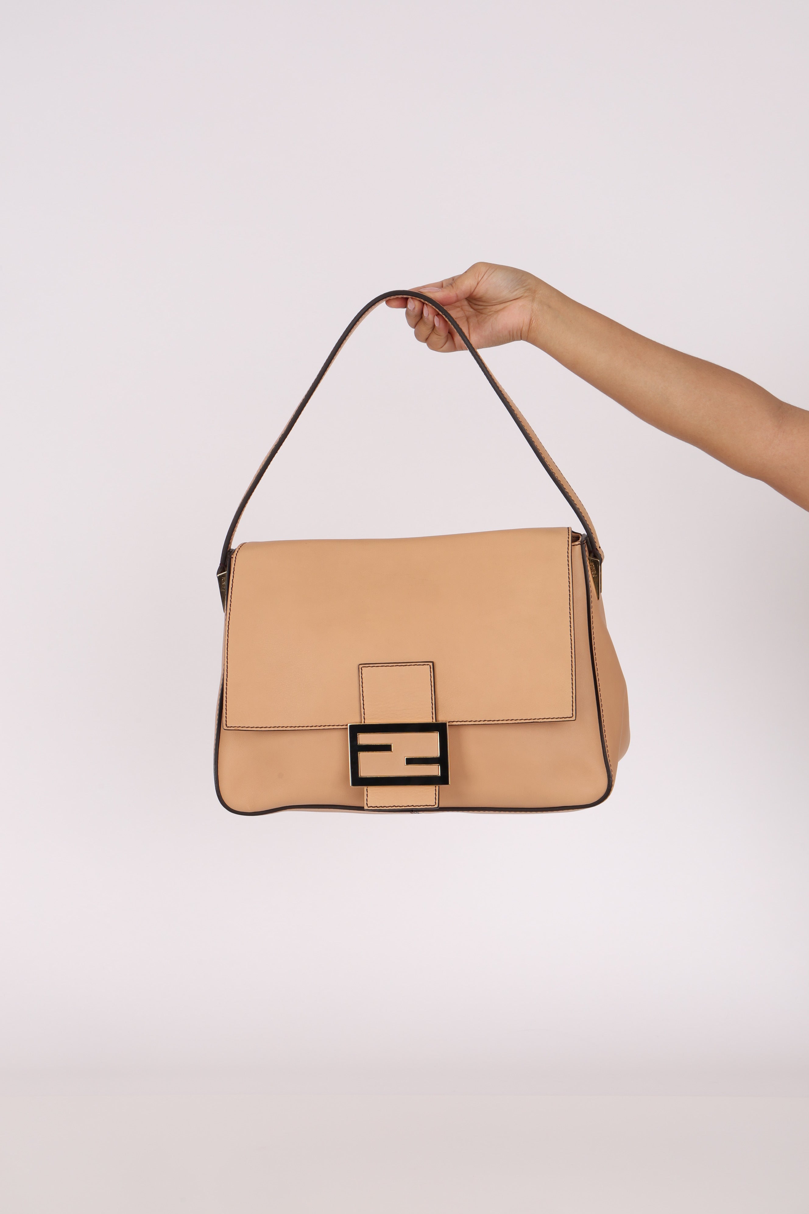 Fendi Vitello Flamingo Enamel Big Forever Mama Baguette