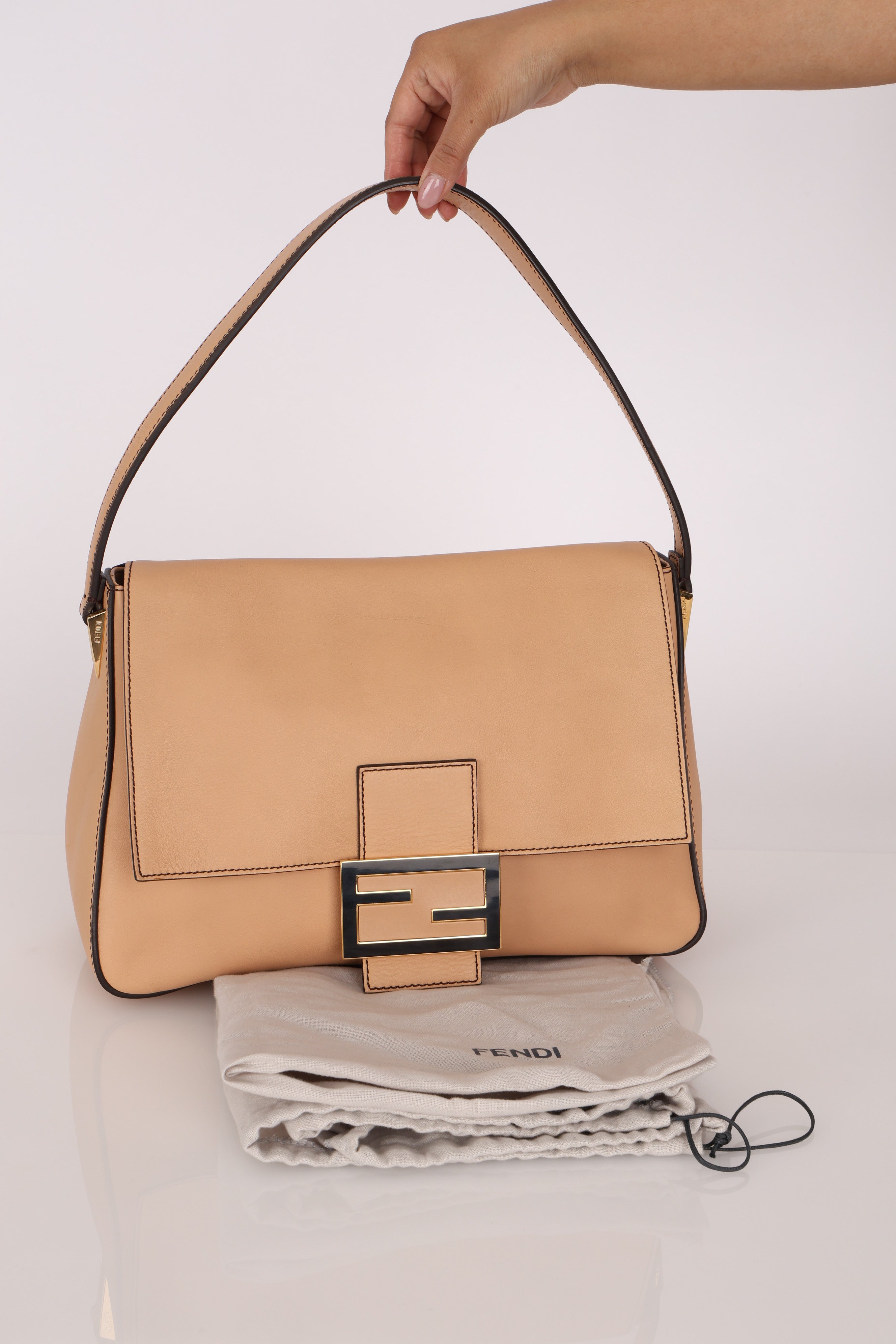 Fendi Vitello Flamingo Enamel Big Forever Mama Baguette