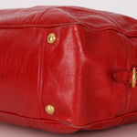 Prada Vitello Shoulder Bag Red Crinkled Calfskin