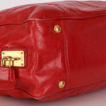 Prada Vitello Shoulder Bag Red Crinkled Calfskin