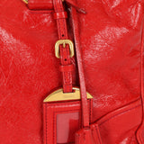 Prada Bowling Bag Red Vitello Shine