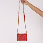 Prada Logo Cutout Red Nylon and Saffiano Leather Crossbody Bag