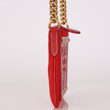 Prada Logo Cutout Red Nylon and Saffiano Leather Crossbody Bag