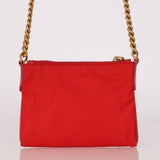 Prada Logo Cutout Red Nylon and Saffiano Leather Crossbody Bag