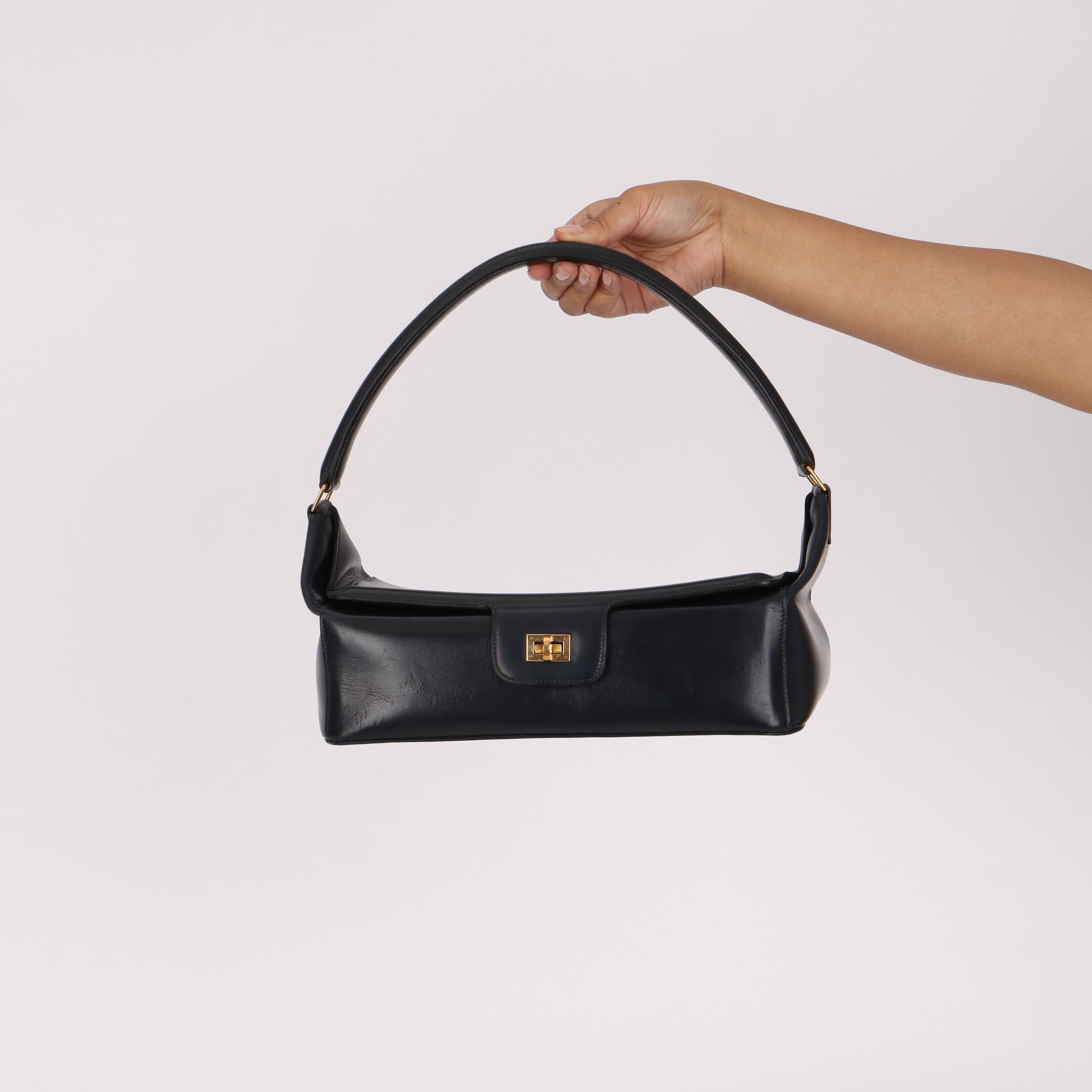 Hermès Bleu Box Shoulder Bag GHW