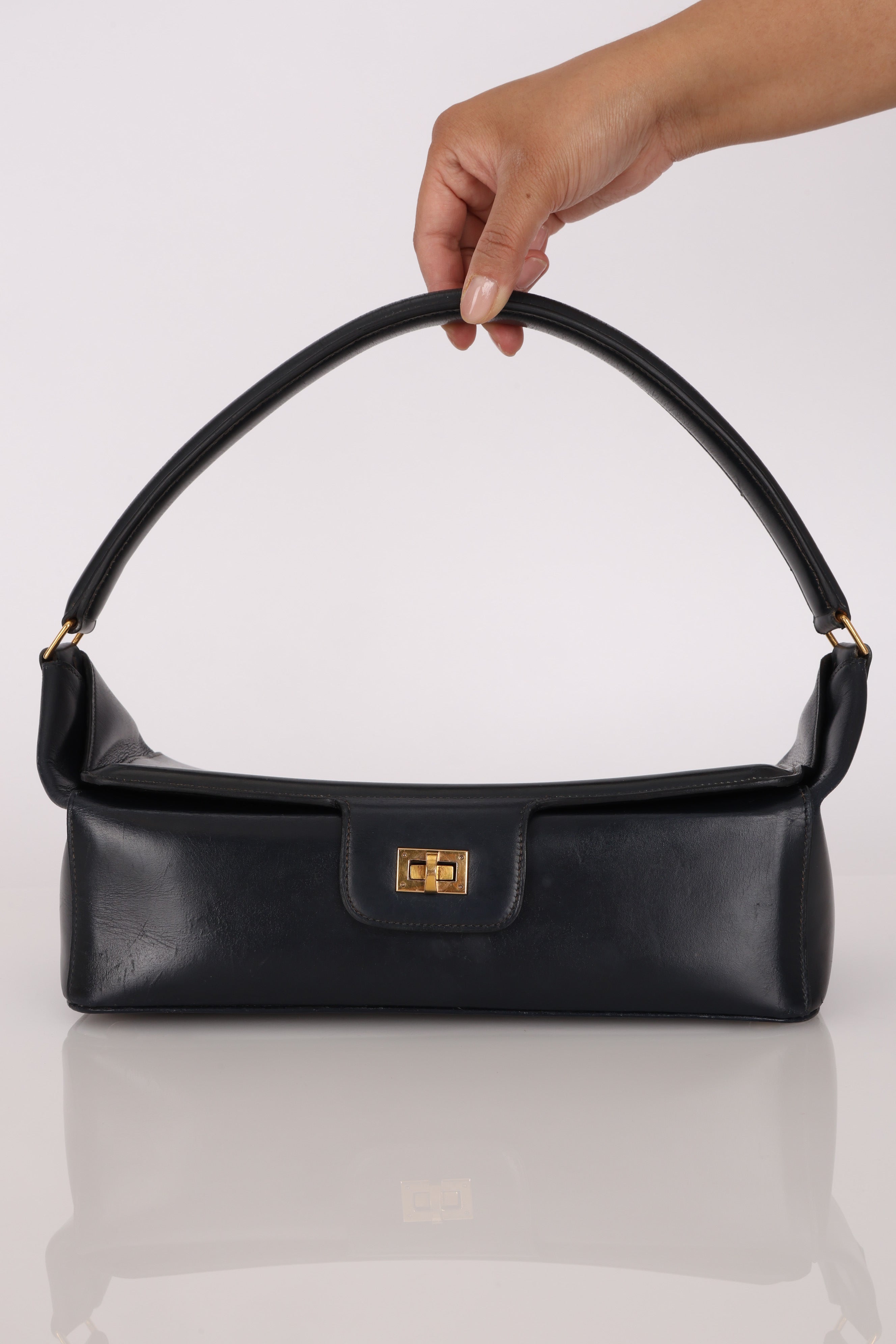Hermès Bleu Box Shoulder Bag GHW