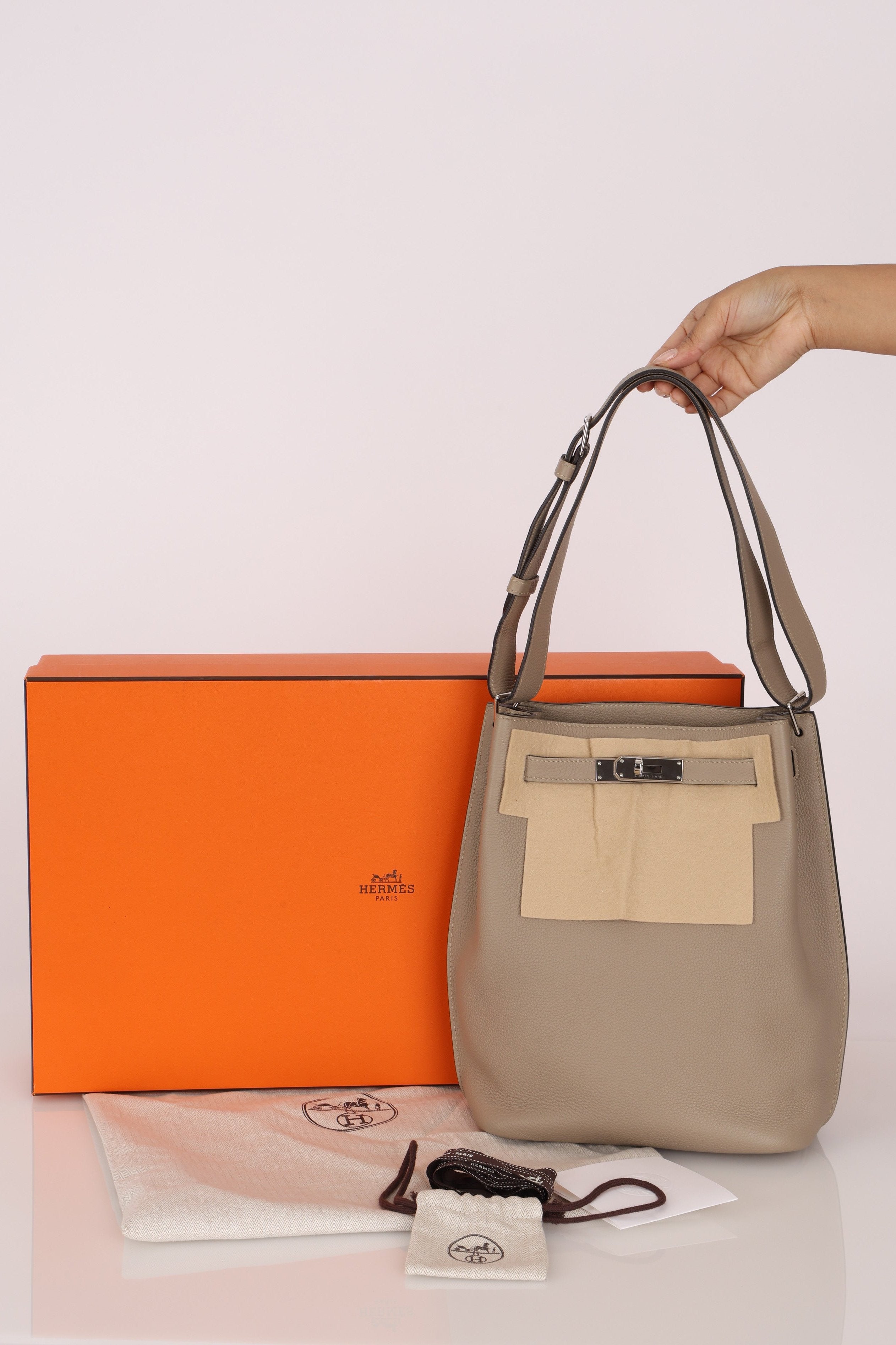 Hermès So Kelly 22 Naturel Clemence PHW